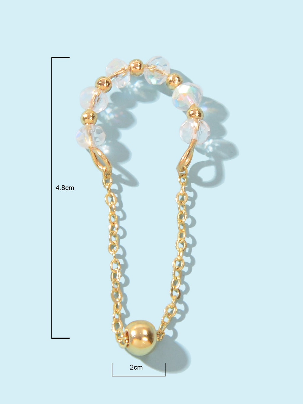 Gold Tassel Ball Ear Clip Non-Piercing Cartilage Earrings Unisex Ear Cuff 1 pc