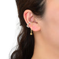Gold Tassel Ball Ear Clip Non-Piercing Cartilage Earrings Unisex Ear Cuff 1 pc