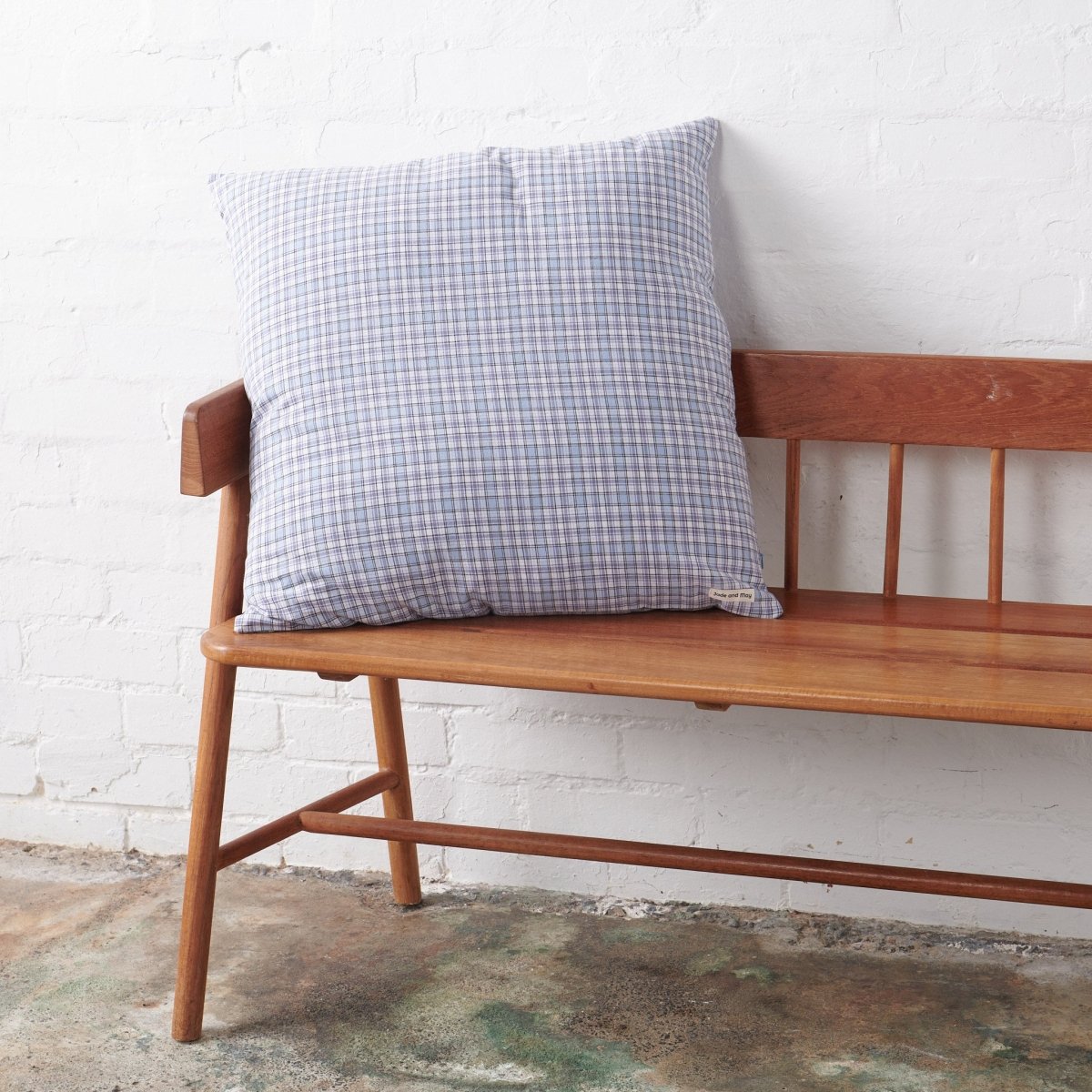European Pillowcase in Cotton | Blue Check