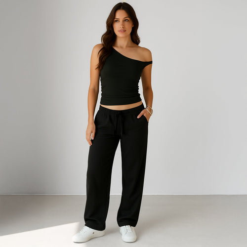 0896 - Women's One Shoulder Asymmetrical Tank